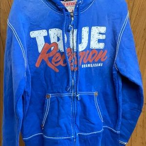 TRUE RELIGION WORLD TOUR zip hoodie jacket BLUE
